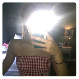 Super cute red and white checkered tube top!!
